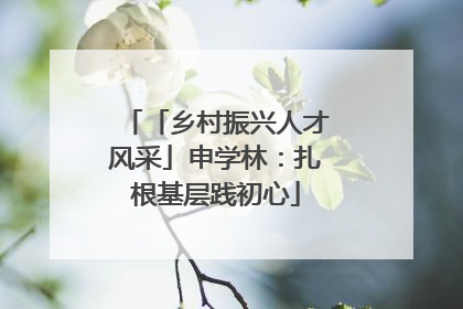 「乡村振兴人才风采」申学林：扎根基层践初心