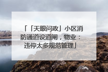 「天眼问政」小区消防通道设道闸，物业：违停太多规范管理