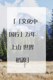 「文化中国行」万年上山 世界稻源