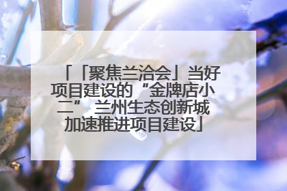 「聚焦兰洽会」当好项目建设的“金牌店小二” 兰州生态创新城加速推进项目建设