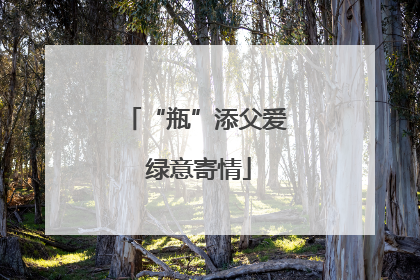 “瓶”添父爱 绿意寄情
