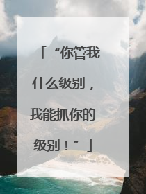 “你管我什么级别，我能抓你的级别！”