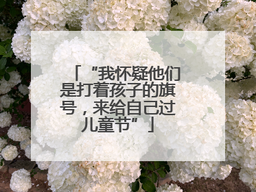 “我怀疑他们是打着孩子的旗号，来给自己过儿童节”
