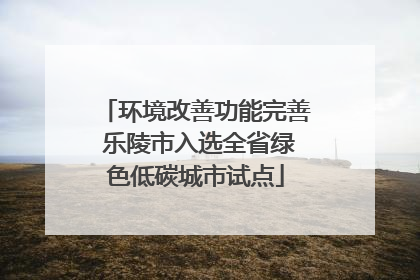 环境改善功能完善 乐陵市入选全省绿色低碳城市试点