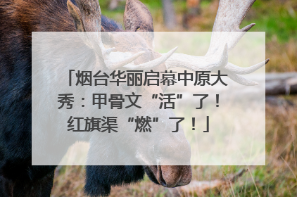 烟台华丽启幕中原大秀：甲骨文“活”了！红旗渠“燃”了！