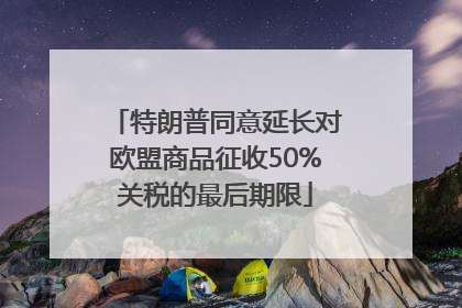 特朗普同意延长对欧盟商品征收50%关税的最后期限
