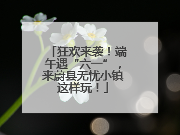 狂欢来袭！端午遇“六一”，来蔚县无忧小镇这样玩！