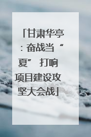 甘肃华亭：奋战当“夏” 打响项目建设攻坚大会战