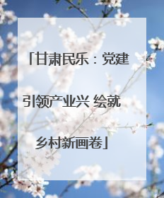 甘肃民乐：党建引领产业兴 绘就乡村新画卷