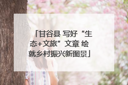 甘谷县 写好“生态+文旅”文章 绘就乡村振兴新图景