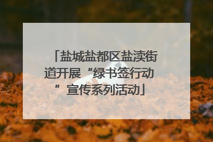盐城盐都区盐渎街道开展“绿书签行动”宣传系列活动