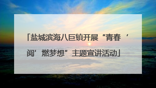 盐城滨海八巨镇开展“青春‘阅’燃梦想”主题宣讲活动