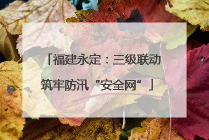 福建永定：三级联动筑牢防汛“安全网”