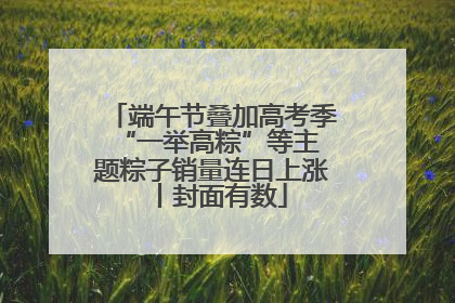 端午节叠加高考季 “一举高粽”等主题粽子销量连日上涨丨封面有数
