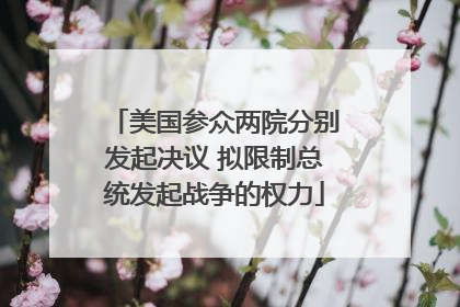 美国参众两院分别发起决议 拟限制总统发起战争的权力