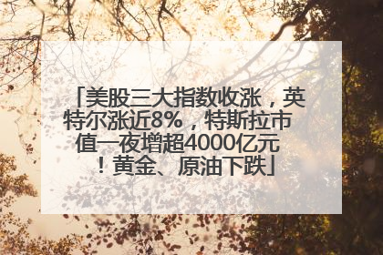 美股三大指数收涨，英特尔涨近8%，特斯拉市值一夜增超4000亿元！黄金、原油下跌