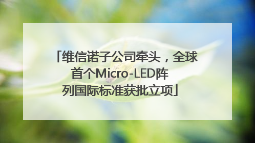 维信诺子公司牵头，全球首个Micro-LED阵列国际标准获批立项