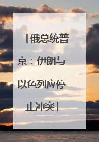 俄总统普京：伊朗与以色列应停止冲突