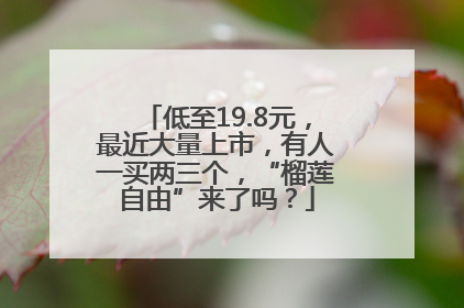 低至19.8元，最近大量上市，有人一买两三个，“榴莲自由”来了吗？