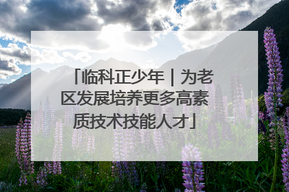 临科正少年｜为老区发展培养更多高素质技术技能人才