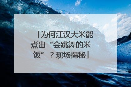为何江汉大米能煮出“会跳舞的米饭”？现场揭秘