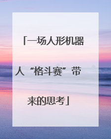 一场人形机器人“格斗赛”带来的思考