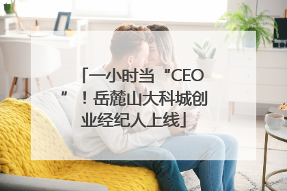 一小时当“CEO”！岳麓山大科城创业经纪人上线