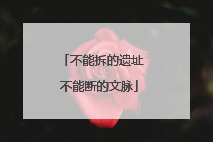 不能拆的遗址 不能断的文脉