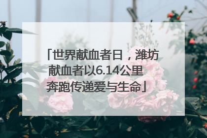 世界献血者日，潍坊献血者以6.14公里奔跑传递爱与生命