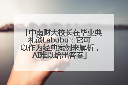 中南财大校长在毕业典礼谈Labubu：它可以作为经典案例来解析，AI难以给出答案
