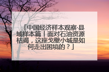 中国经济样本观察·县域样本篇丨面对石油资源枯竭，这座戈壁小城是如何走出困境的？