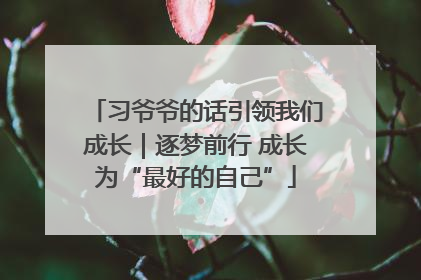 习爷爷的话引领我们成长｜逐梦前行 成长为“最好的自己”