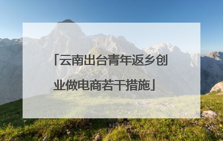 云南出台青年返乡创业做电商若干措施