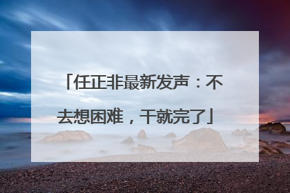 任正非最新发声：不去想困难，干就完了