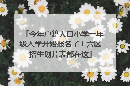 今年户籍人口小学一年级入学开始报名了！六区招生划片表都在这
