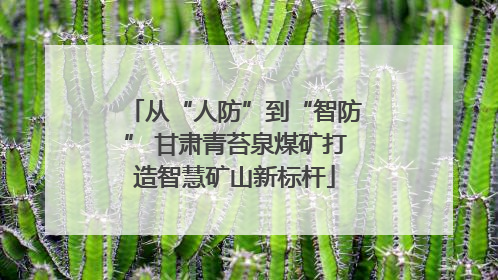 从“人防”到“智防” 甘肃青苔泉煤矿打造智慧矿山新标杆