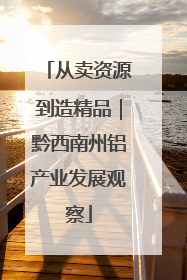 从卖资源到造精品｜黔西南州铝产业发展观察