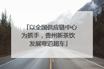 以全国供应链中心为抓手，贵州新茶饮发展弯道超车