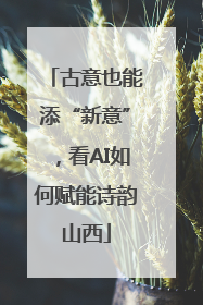 古意也能添“新意”，看AI如何赋能诗韵山西