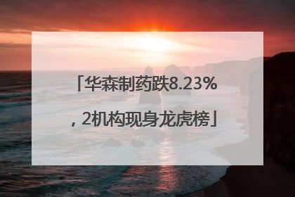 华森制药跌8.23%，2机构现身龙虎榜