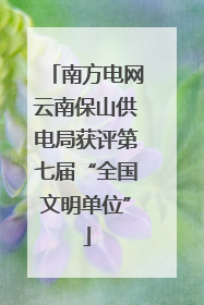南方电网云南保山供电局获评第七届“全国文明单位”