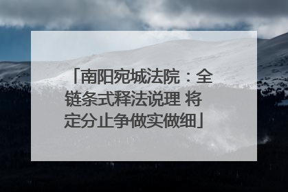 南阳宛城法院：全链条式释法说理 将定分止争做实做细