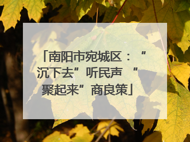 南阳市宛城区：“沉下去”听民声 “聚起来”商良策