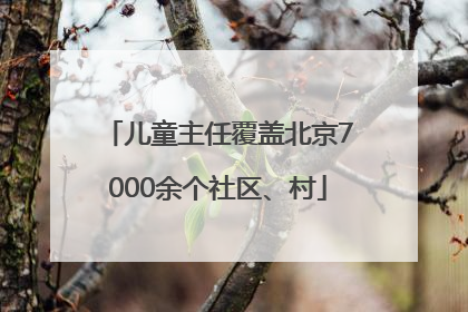儿童主任覆盖北京7000余个社区、村