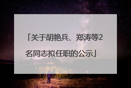关于胡艳兵、郑涛等2名同志拟任职的公示