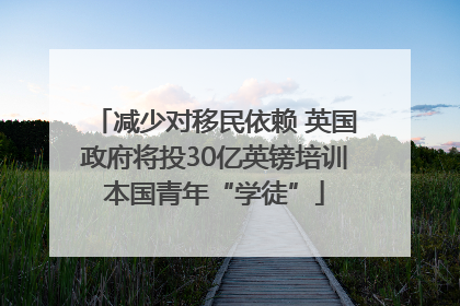 减少对移民依赖 英国政府将投30亿英镑培训本国青年“学徒”