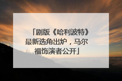 剧版《哈利波特》最新选角出炉，马尔福饰演者公开