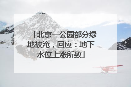 北京一公园部分绿地被淹，回应：地下水位上涨所致