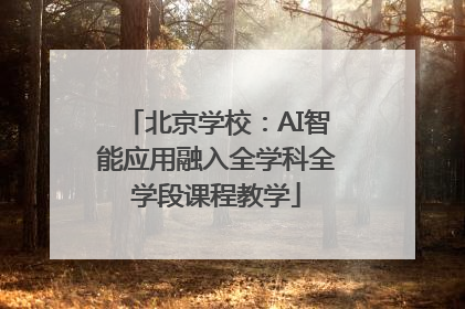 北京学校：AI智能应用融入全学科全学段课程教学