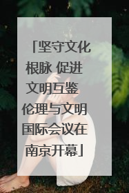 坚守文化根脉 促进文明互鉴 伦理与文明国际会议在南京开幕